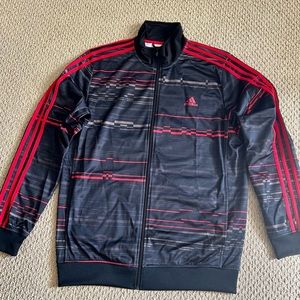 Adidas Black and Red Full Zip Track Jacket